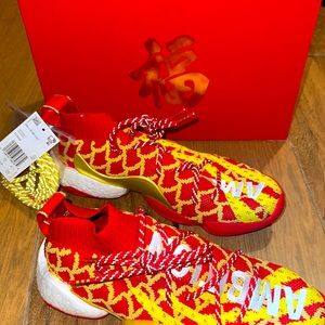 PHARRELL WILLIAMS ADIDAS CRAZY BYW CHINESE NEW YEAR SCARLET YELLOW WOMENS 5 NWT